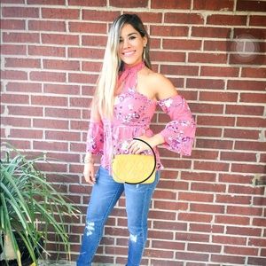 Hot Pink Floral Blouse